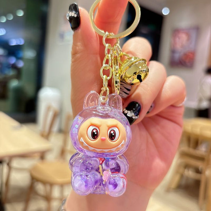 Wholesale acrylic rab cloth quicksand key chain pendant  key chain gift