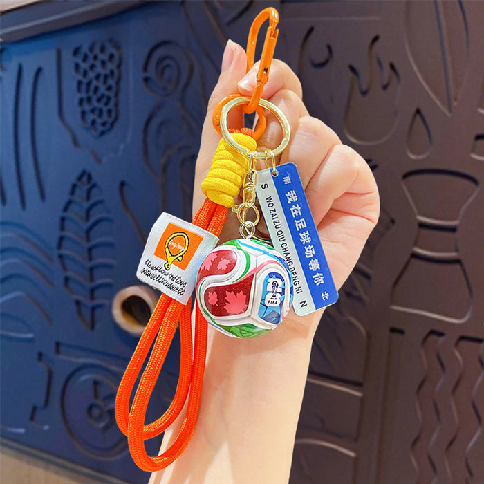 Wholesale Cartoon Football Trophy Keychain ABS Purple Car Key Accessory