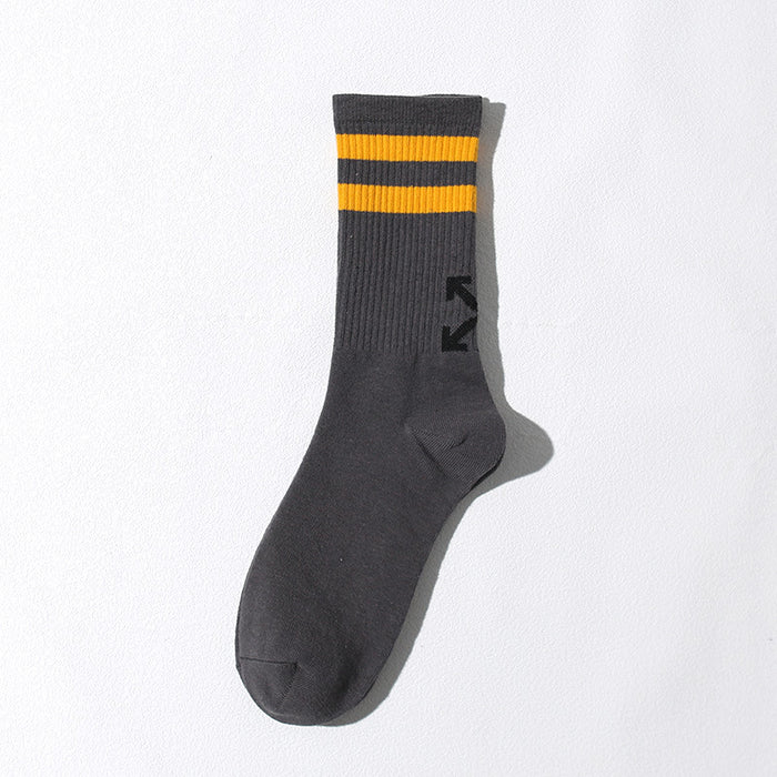 Wholesale Sports socks, two bar striped socks, skateboard socks, cotton socks, arrow socks, neutral socks