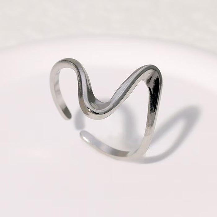 Wholesale Minimalist stainless steel open ring for women with a niche design and fashionable titanium steel ring