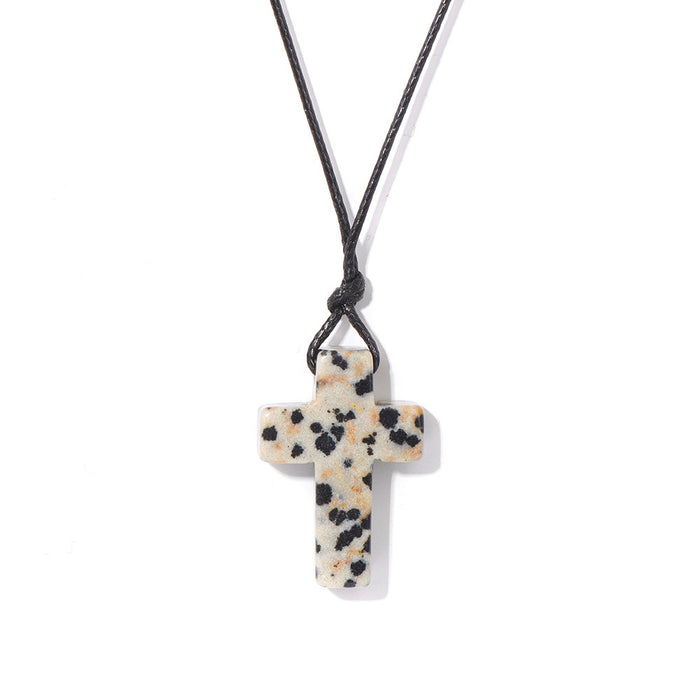 Wholesale Cross pendant DIY jewelry accessories leather cord clavicle necklace