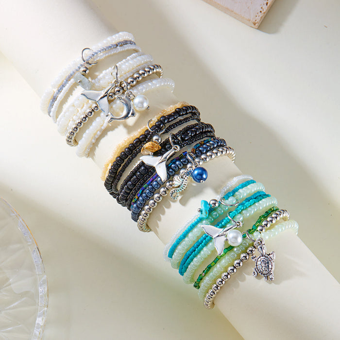 Wholesale Bohemian Beach Bracelet Set Alloy Handmade Charm Bracelets