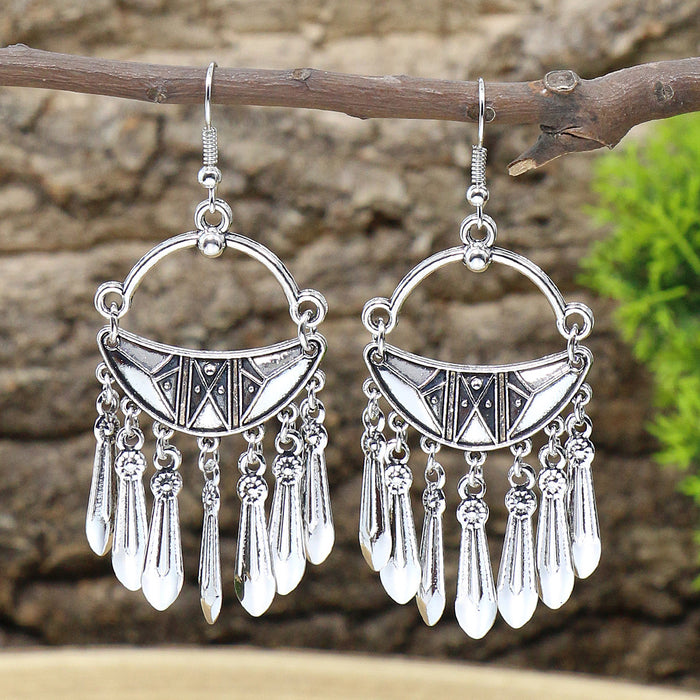 Wholesale Bohemian Tassel Earrings Alloy Geometric Electroplated Party Jewelry Accessory MOQ≥2