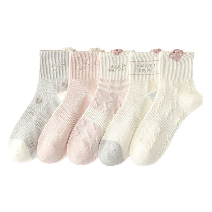 Wholesale New socks with a heart-shaped and sweet middle tube