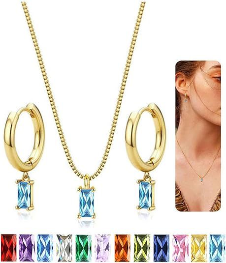 Wholesale Simple retro high-end gold plated earrings with a temperament of green square zirconia earrings
