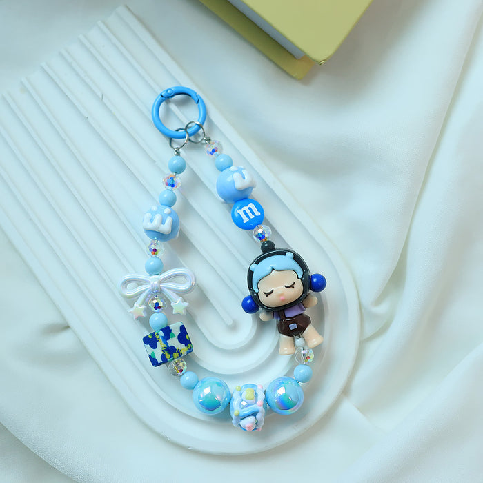 Wholesale Beaded Mobile Phone Chain Bag Pendant Girl Heart Cute Blind Bag Student Backpack Pendant