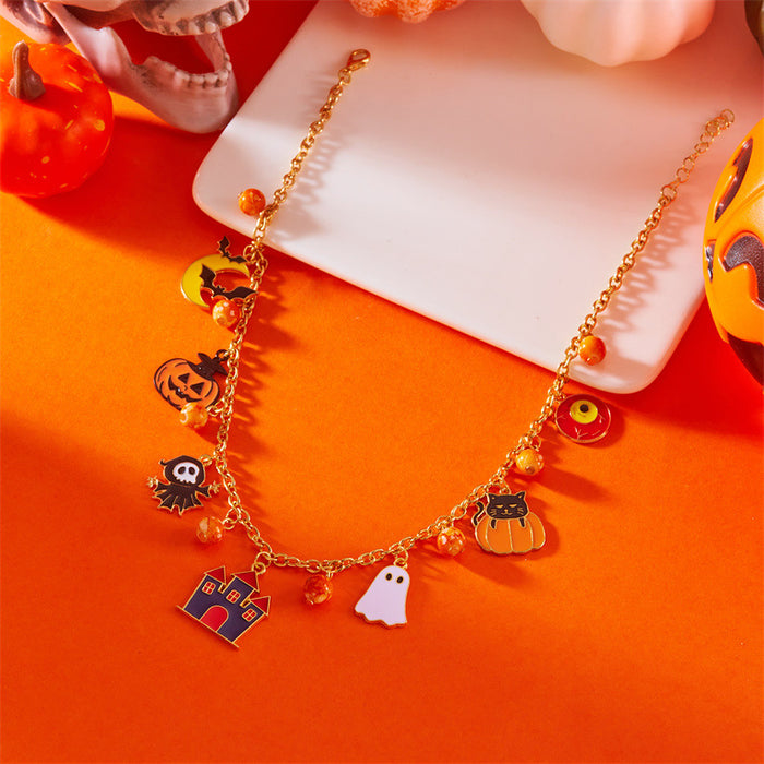 Wholesale Alloy Electroplated  Cat Pumpkin Pendant Necklace Jewelry Accessory MOQ≥2