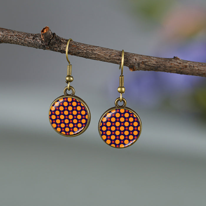 Wholesale Round Polka Dot Pattern Earrings for Men and Women Creative Earrings