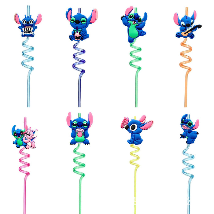 Wholesale Colorful spiral curved straw, environmentally friendly creative cartoon curved straw, party plastic straw, spot wholesale