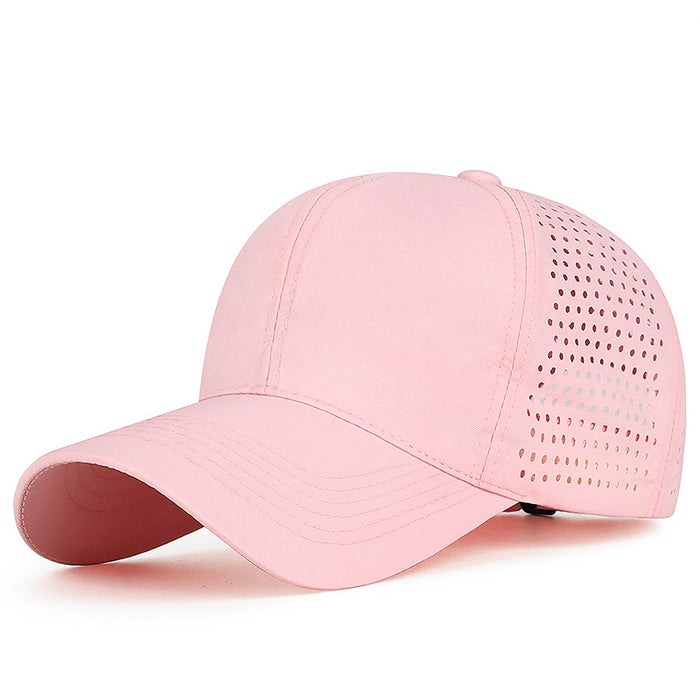 Wholesale Quick-drying Perforated Cap Women's Spring and Summer Sunscreen Soft Top Breathable Sports Travel howing Small Baseball Cap for Men