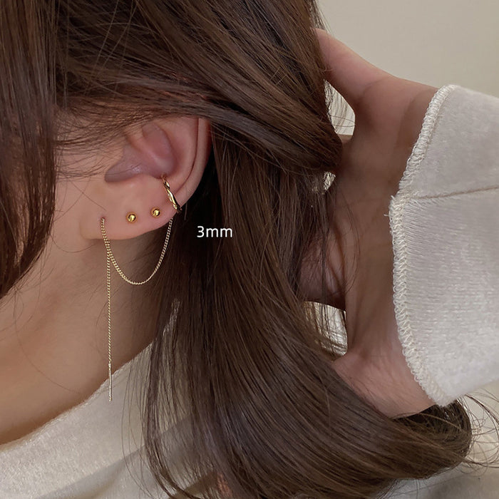 Wholesale Silver needle earrings, earrings, earrings, ear holes, simple and compact earrings, ear bone needles