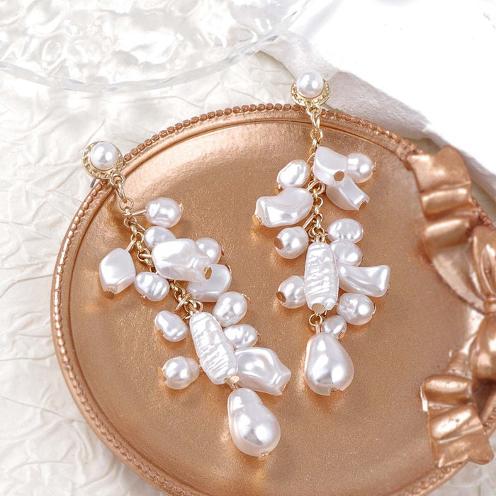 Wholesale 2 suit Imitation Pearl Necklace Elegant Laminated Baroque Women