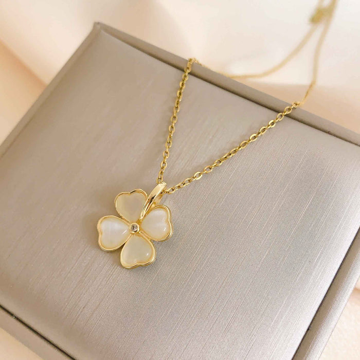 Wholesale Necklace women's summer high-end cat eye titanium steel necklace simple summer matching