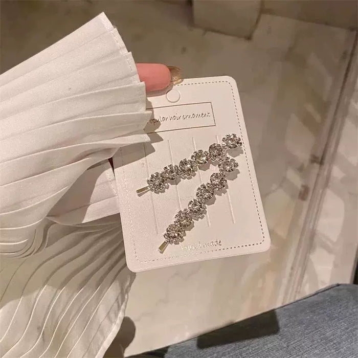 Wholesale Wave-Shaped Rhinestone Sunflower Bangs Clip