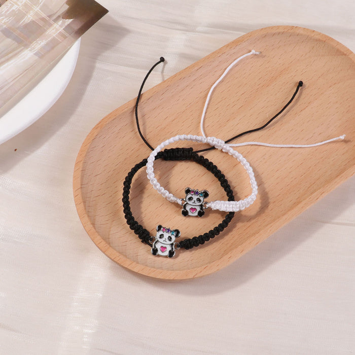 Wholesale Black and white hand woven bracelet bracelet Brave hand woven rope bracelet