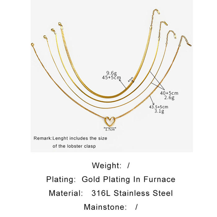 Wholesale Trendy Design Stainless Steel Snake Bone Love Necklace Fashionable Stacked Personalized Necklace