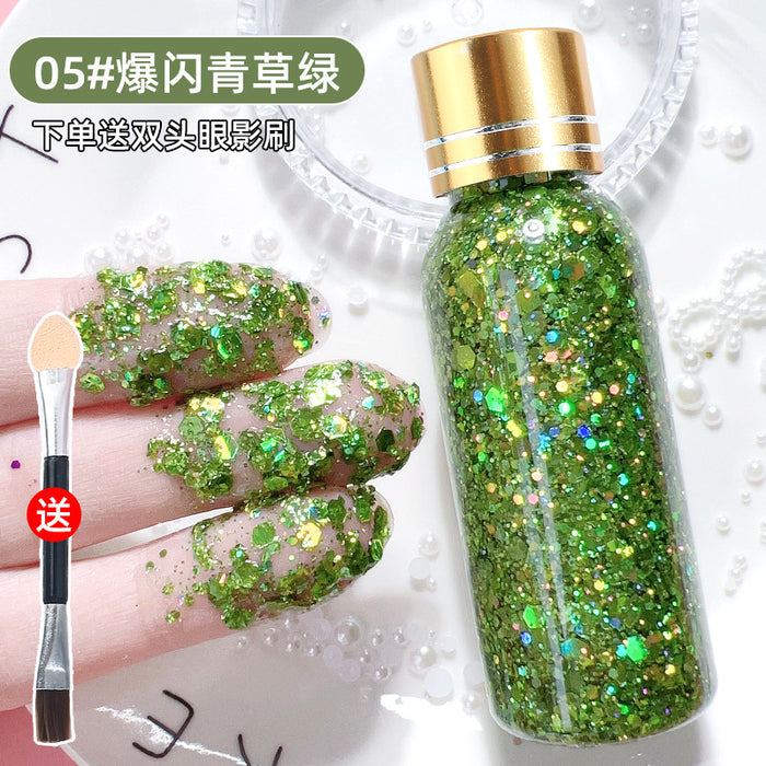 Wholesale Shiny Liquid Big Sequins Burst Stage Makeup Show Hair Face Glue Free Gel Glitter Powder Eye Shadow Makeup JDC-EY-SN005