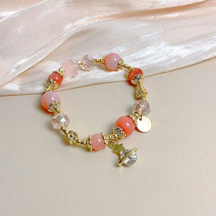 Wholesale Pink Crystal Bracelet Beaded Jewelry Planet Bracelet