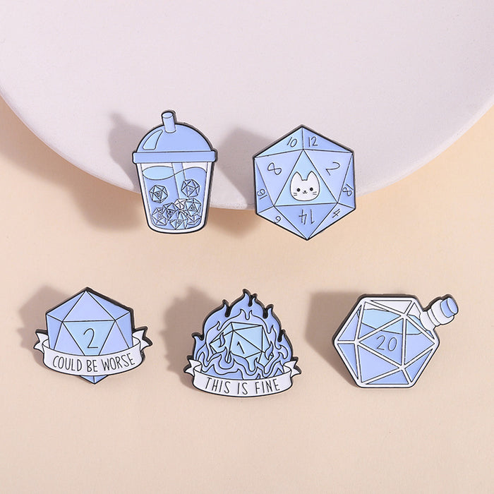 Wholesale Dice Dragon Brooch Trendy Anime Style Metal Badge Chic Fashion Accessory