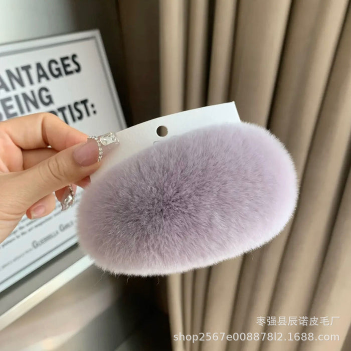 Wholesale Plush hair accessory with oversized cute fur clip