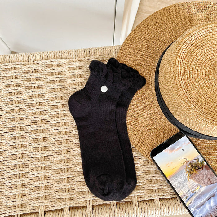 Wholesale Socks, bubble lace, ribbed, shell glitter, short tube, combed cotton