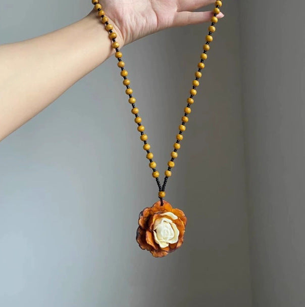 Wholesale Fashion Alloy Flower Long Chain Necklace Trendy Jewelry Accessory Gift