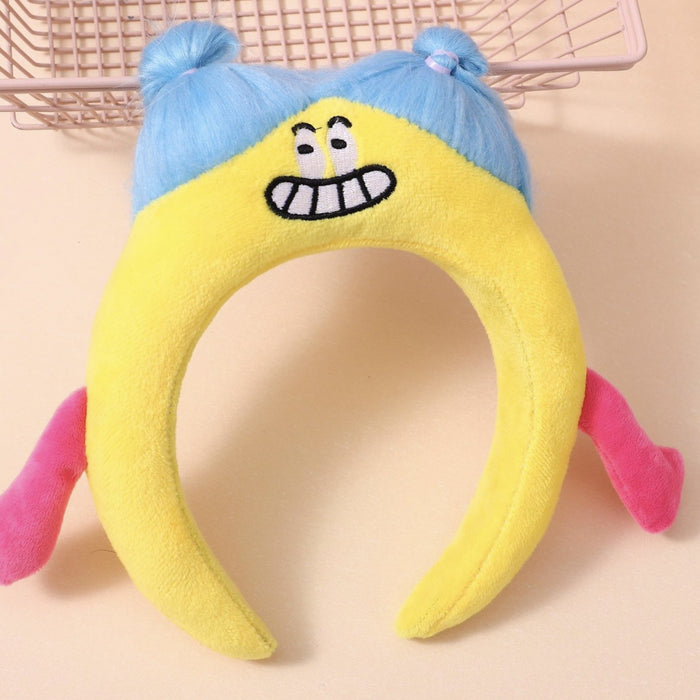 Wholesale Long Hair Weird Plush Ugly Doll Big Headband Funny Cute Ear Headband Hair Accessories JDC-HD-Shuy007