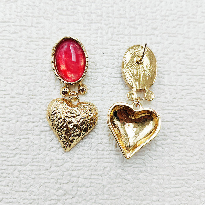 Wholesale Vintage Golden Rose Earrings Palace Style Transparent Flower Glass Earrings Niche Exaggerated Earrings Earrings C153