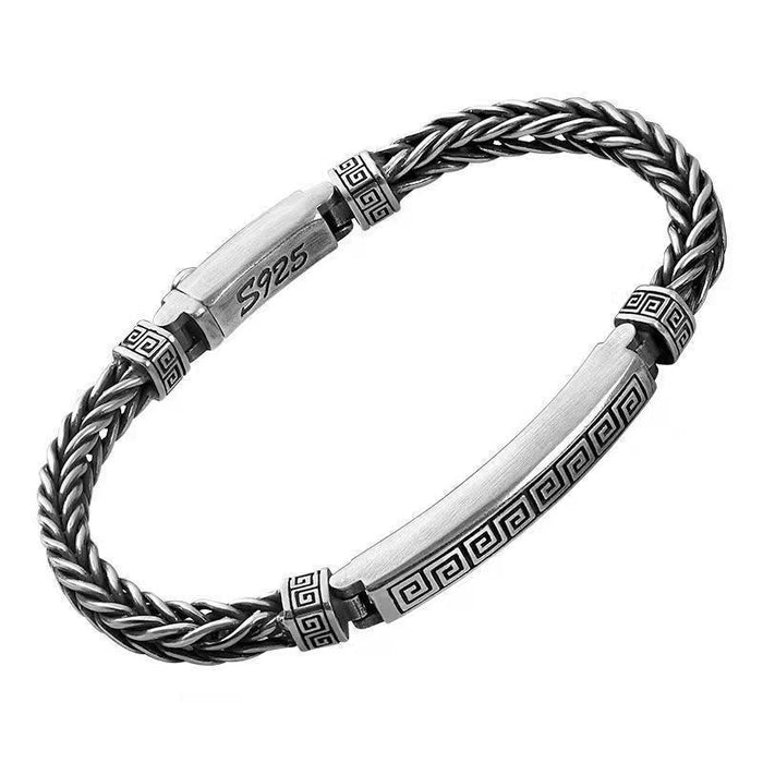 Wholesale Copper Interlocking Silver Plated Braided Men's Bracelet JDC-BT-XiangX002