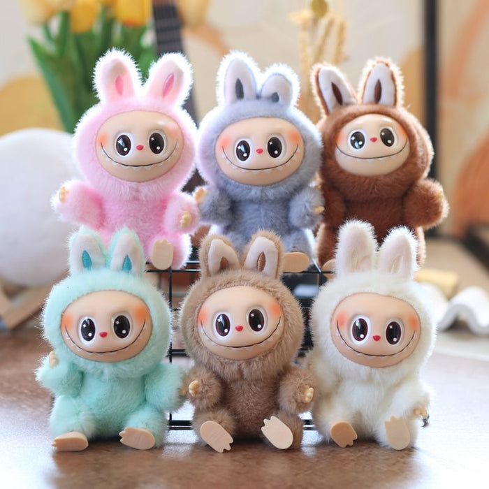 Wholesale Cute and cute second generation vinyl rabbit pendant plush toy doll school bag pendant keychain doll doll