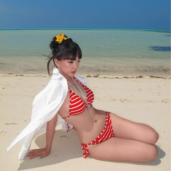 Wholesale Bikini minimalist striped neck strapless sexy minimalist swimsuit