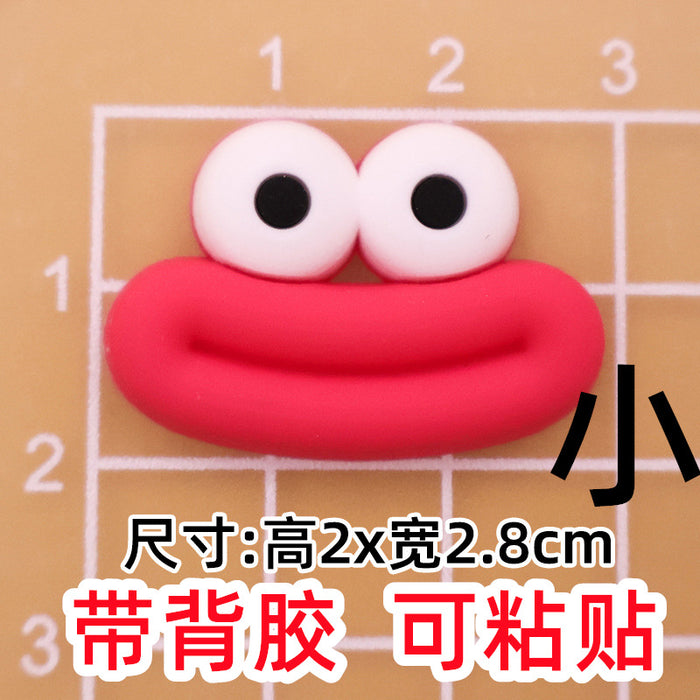 Wholesale 5pcs Big Small size cartoon sausage mouth eyes charger protective cover plush toy hairpin phone case accessories