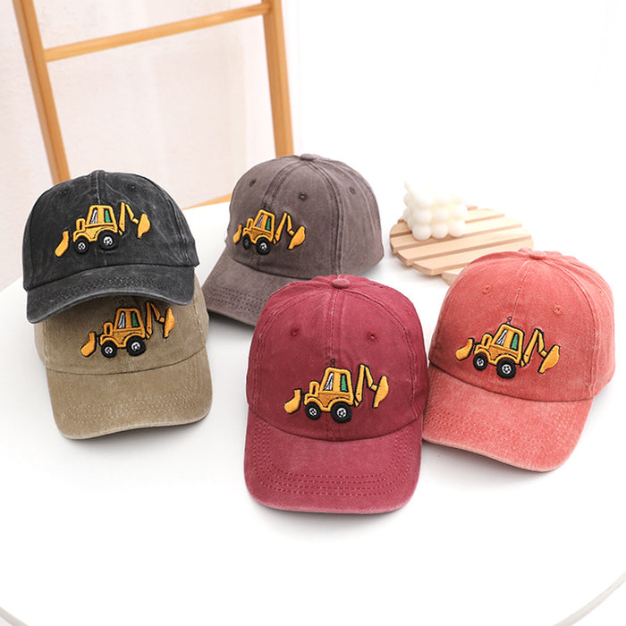 Wholesale Washed Cloth Baseball Cap Cartoon Embroidery  Cap for Boys and Girls