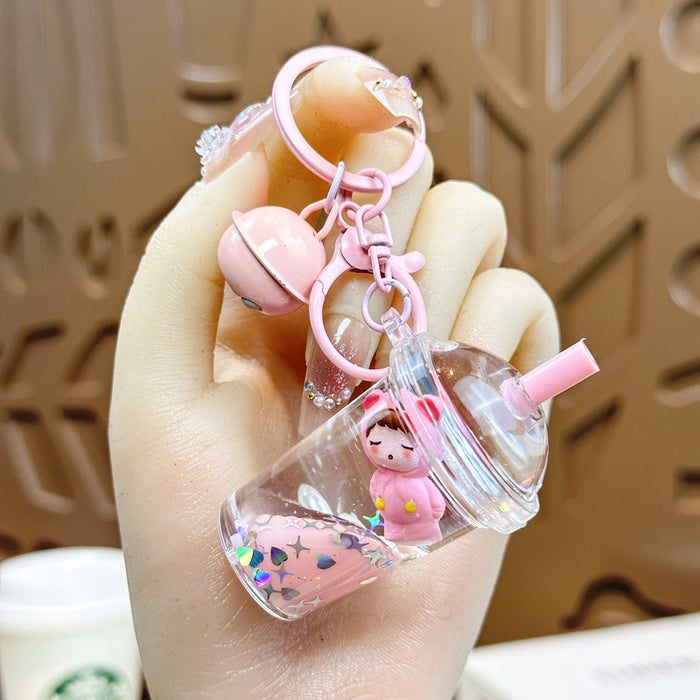 Wholesale Bear keychain student backpack pendant ornament milk pink doll cute