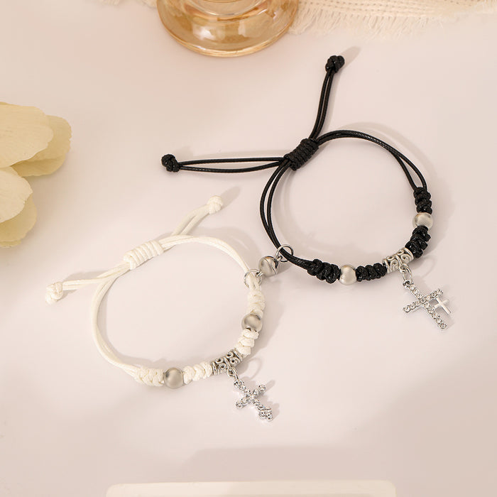 Wholesale Fashionable new versatile personalized cross hand woven rope bracelet set
