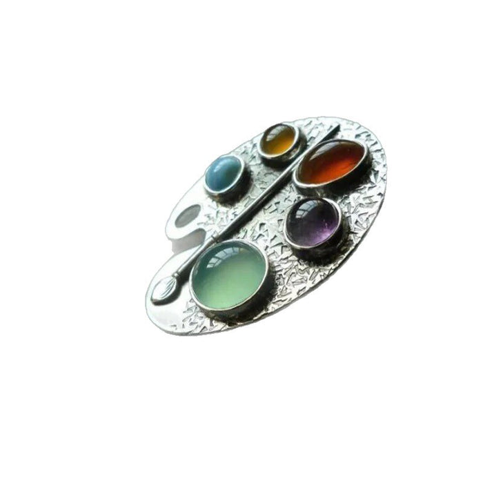 Wholesale Multi-color creative geometric palette ring