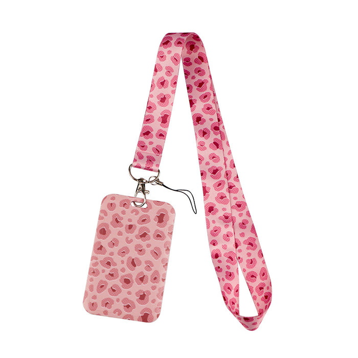 Wholesale Heart-shaped work ID card holder with phone lanyard Keychain and sliding hard case