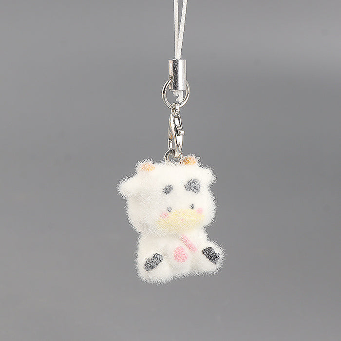 Wholesale Creative Cute Pet Pendant Flocked Small Animal 3D Bag Accessory Keychains