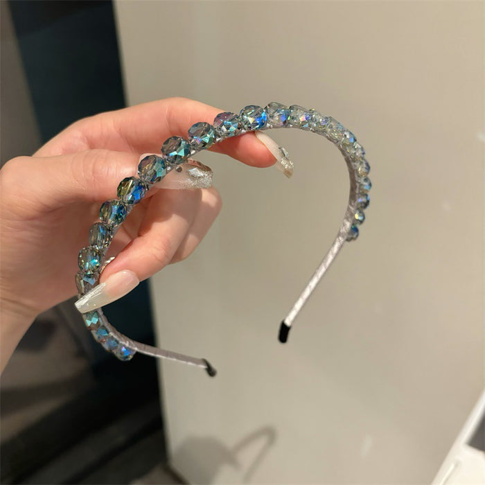 Wholesale   Blue Hair Hoop Women's Crystal  Headband  Headwear