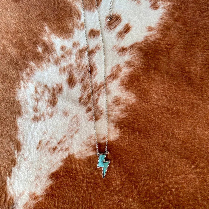 Wholesale Vintage Creative Turquoise Lightning Pendant Necklace