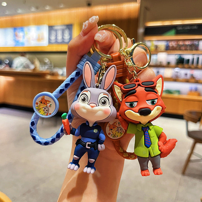 Wholesale Creative keychain chain, cute cartoon couple bag pendant