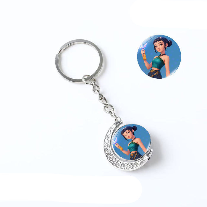 Wholesale Kpop Double-sided rotating pendant keychain
