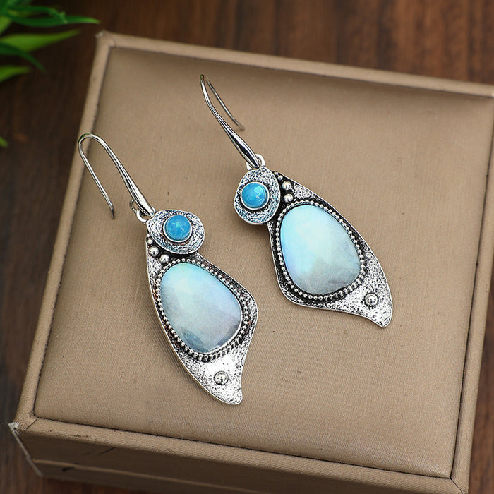 Wholesale Bohemian Vintage Distressed Silver Teardrop Earrings