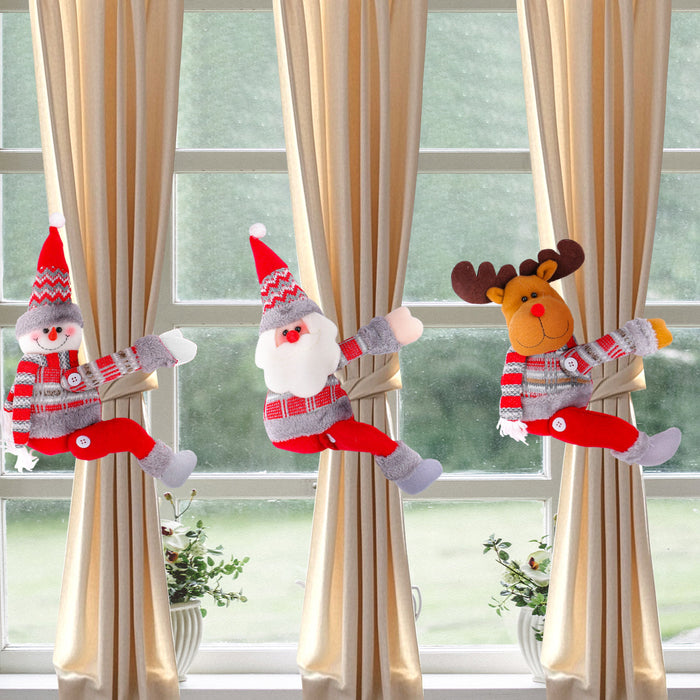 Wholesale Christmas Decoration Supplies Home Curtain Decoration Buckle Cartoon Doll Buckle Window Decoration Christmas Gift