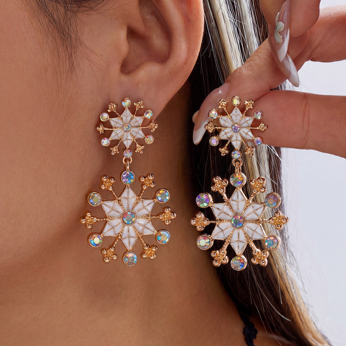 Wholesale Alloy Christmas Earrings Snowman Gingerbread Candy Cane Snowflake Design Party Jewelry Accessory