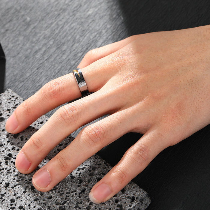 Wholesale Vintage ring, personalized and trendy hand ring, simple living mouth, plain ring, cracked ring