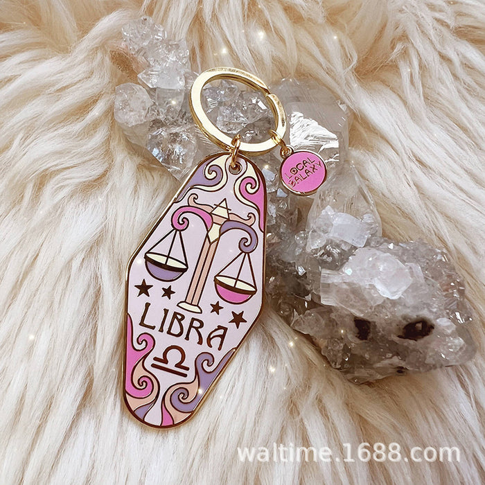 Wholesale 12 Zodiac Signs Alloy Keychain Stylish Car Key Accessory MOQ≥5