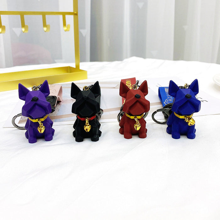 Wholesale Cute keychain pendant, car keychain, French fighting dog, dog, couple bag, hanging accessories wholesale