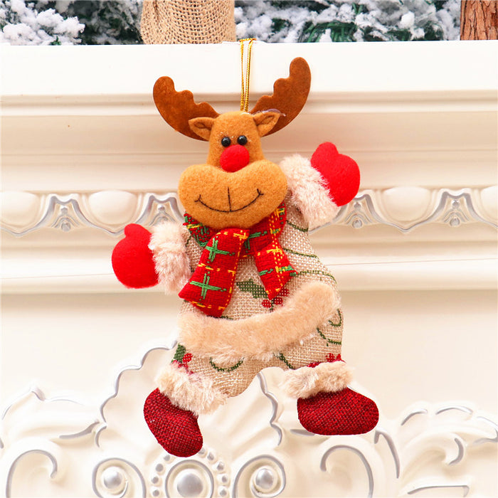 Wholesale Christmas Decorations Small Pendant Christmas Tree Fabric Pendant Elder Elk Doll Small Hanging Window Small Pendant