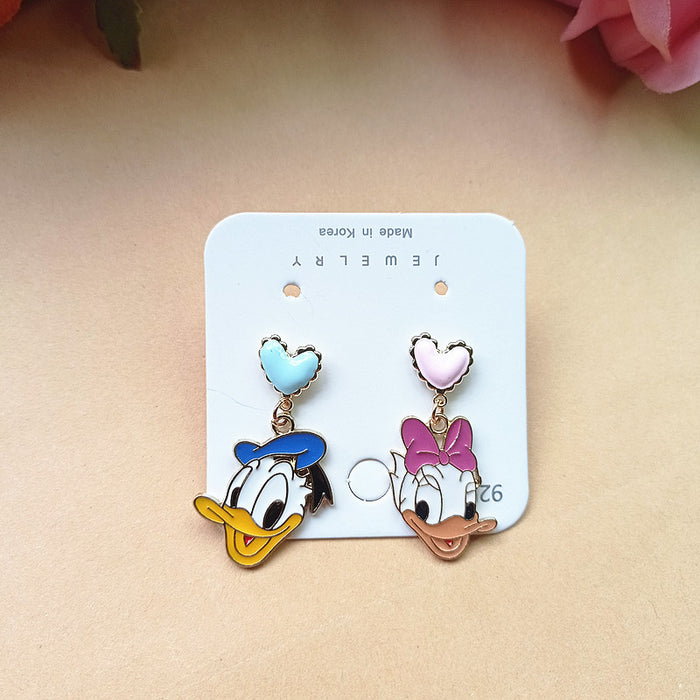 Wholesale Alloy Small Cute Cartoon Silver Earrings JDC-ES-Xiaox021